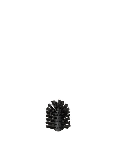 A black, cylindrical replacement head for the Audo CPH Toilet Brush, with black bristles, isolated on a white background.