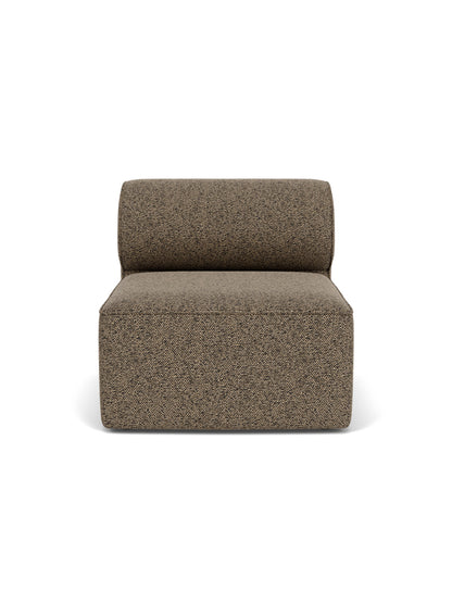 Front view of Eave Modular Sofa, 96, Open Section, upholstered in a brown textured Safire fabric against a white background.