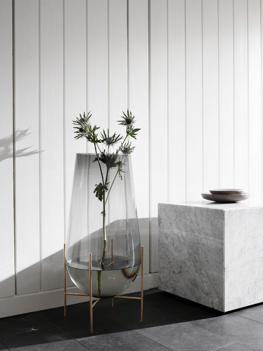 Modern Smoke Glass Vase Bottle for Flower and Room Decor