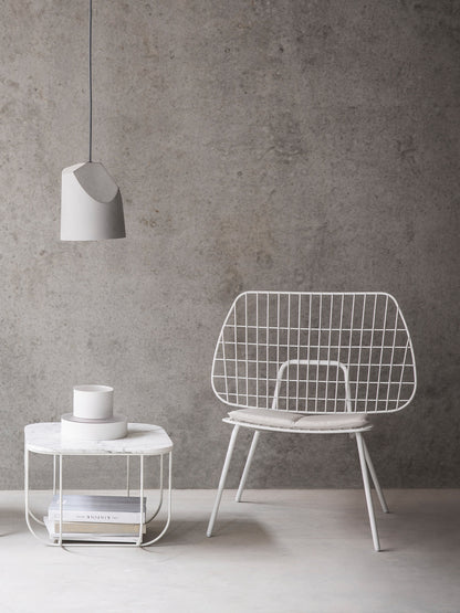 Cage, Table, White/White Marble