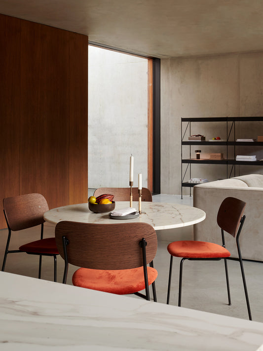 Co Dining Chair, Black steel, Veneer